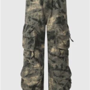 Camouflage Cargo Pants for Women- Green Camo